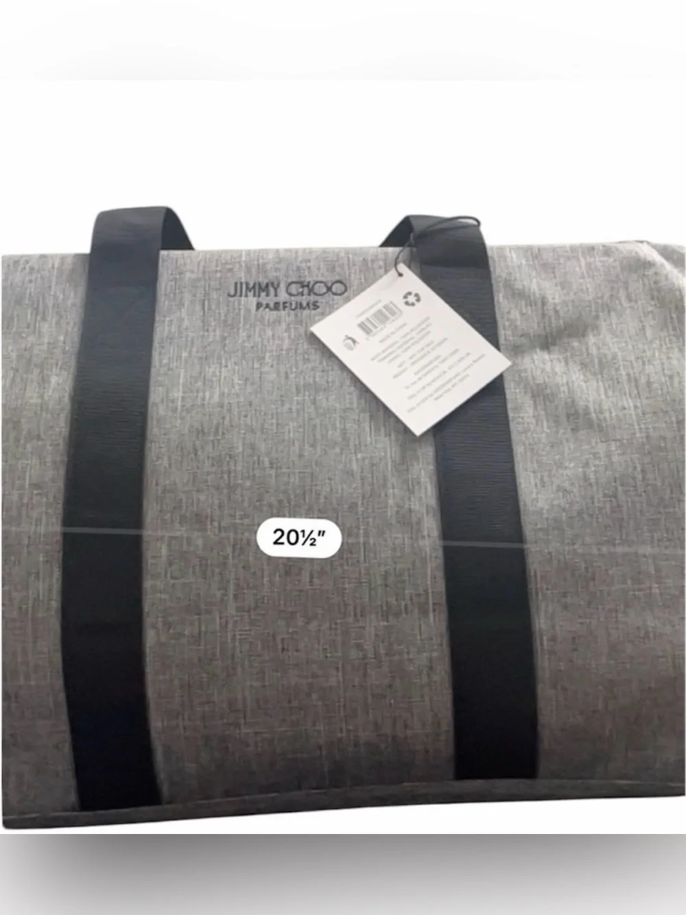 Jimmy Choo Parfums Grey Duffel with Black Webbing